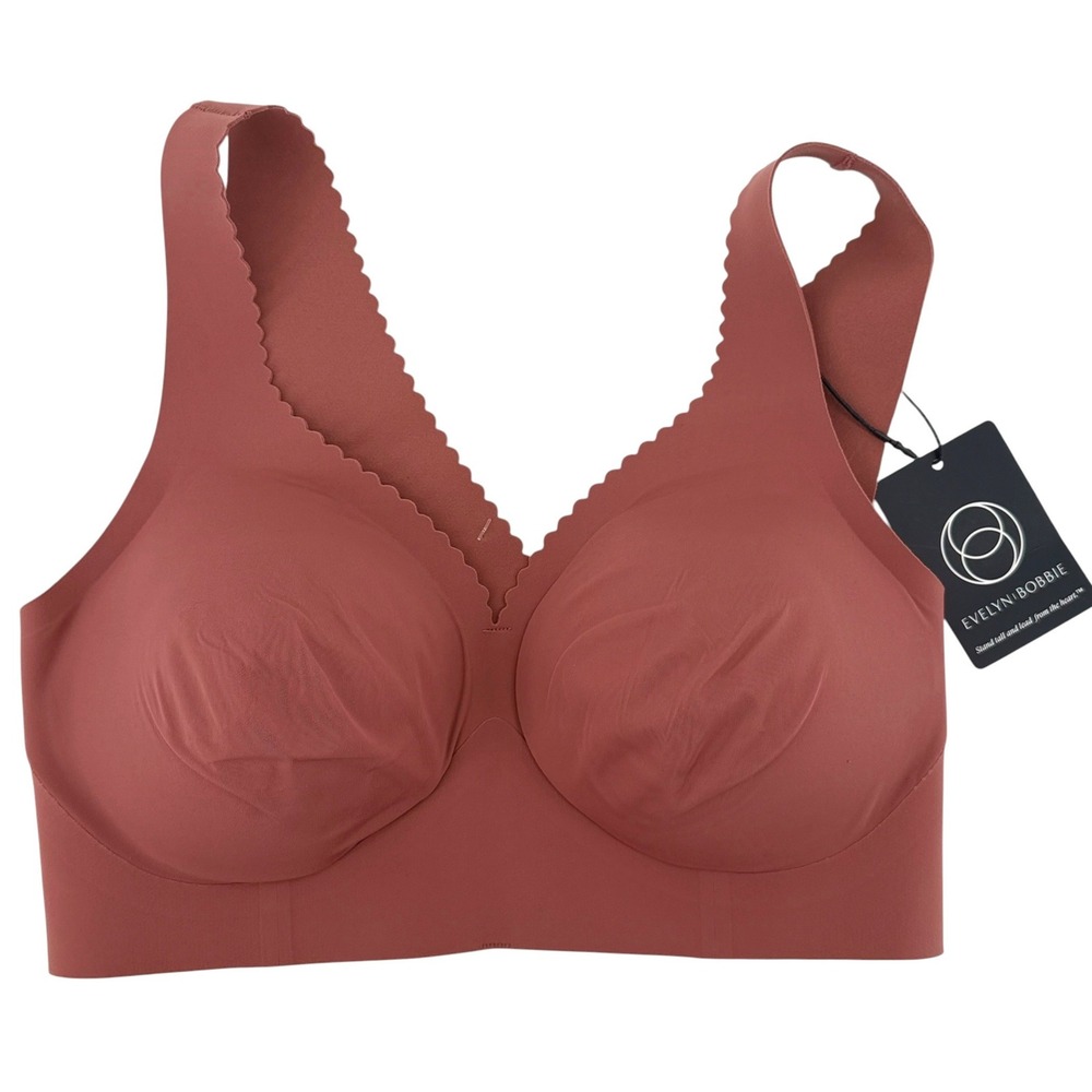 Evelyn Bobbie Evelyn Bra Pink Canyon Rust Seamless Wire-Free Bralette Small NEW